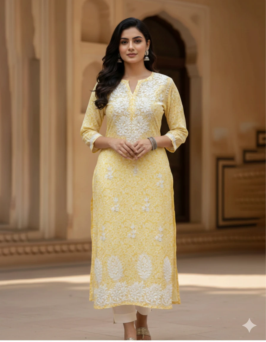 Yellow Chikankari Suit
